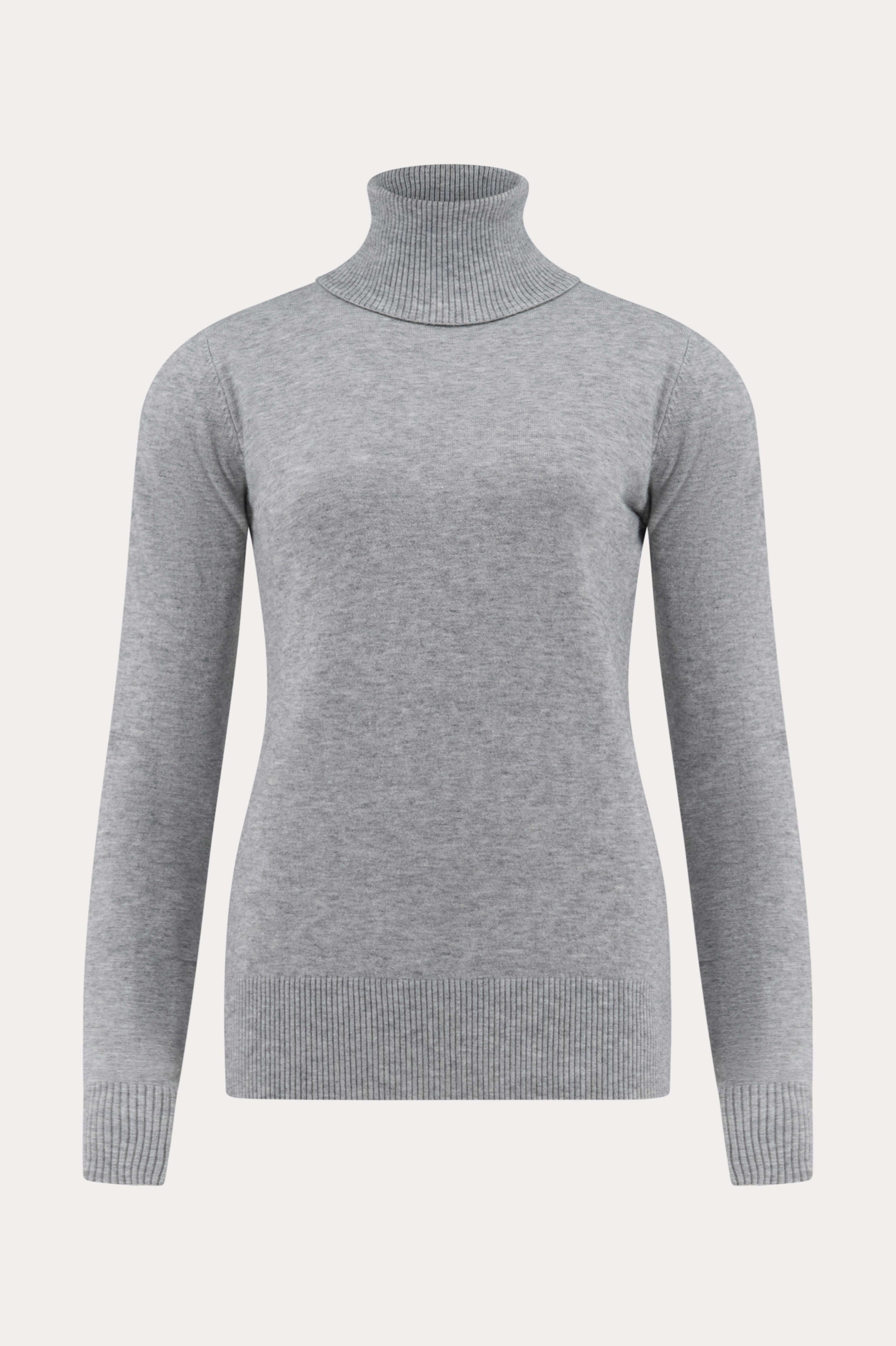 Lichtgrijze rolkraagtrui in kasjmiermix-MyEssentials