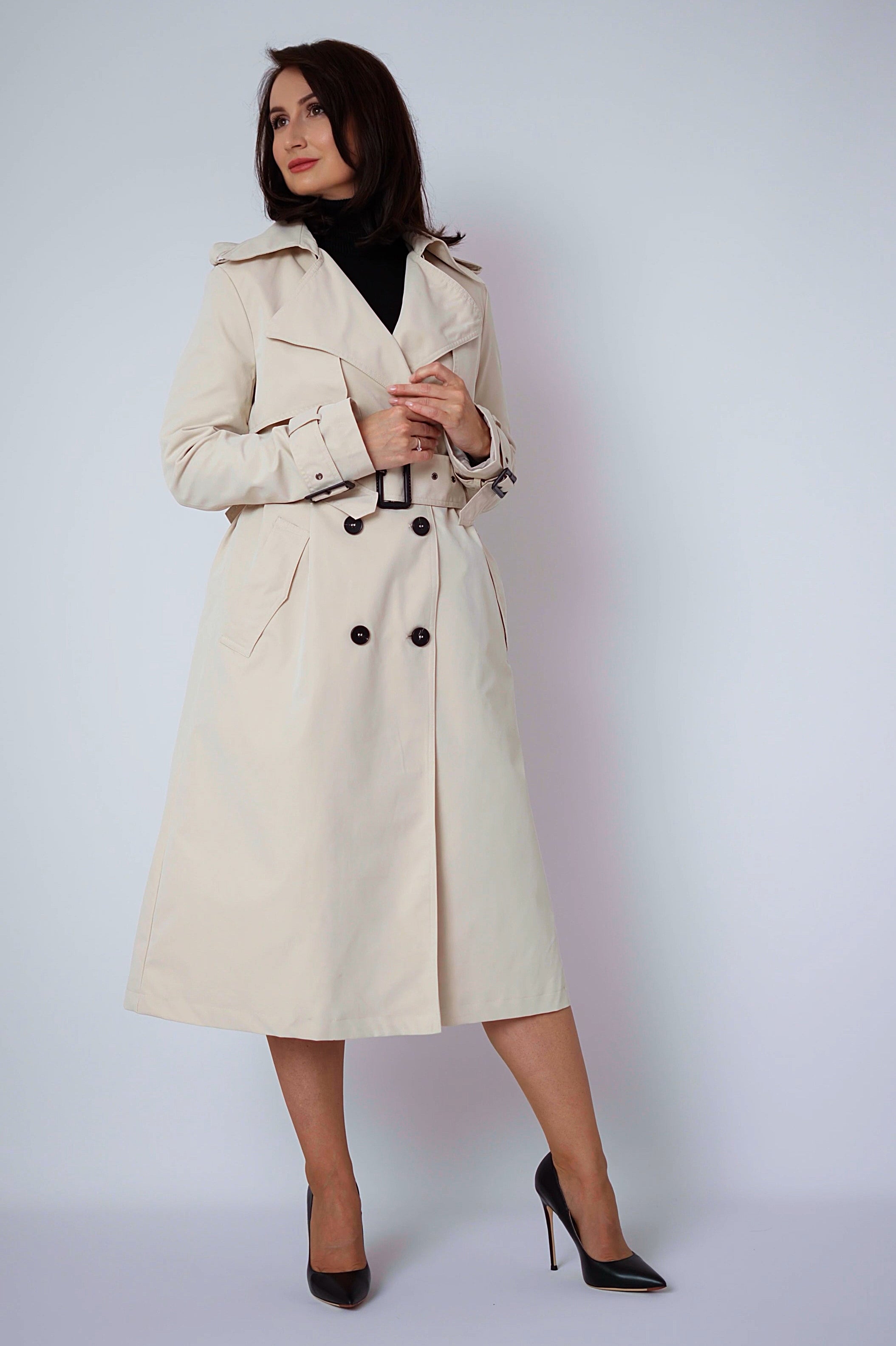 Beige trenchcoat