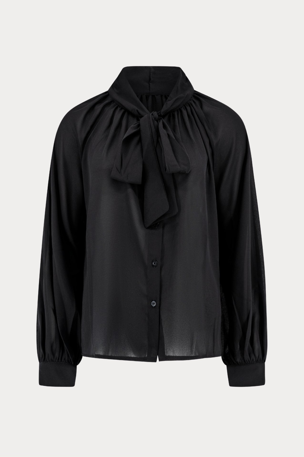 Zwarte blouse met strik-MyEssentials