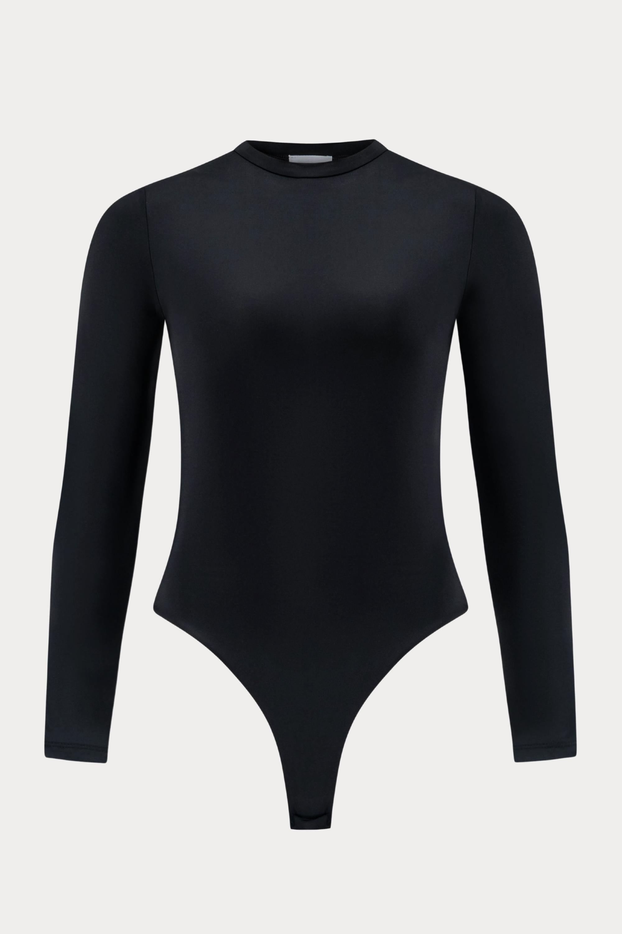 Zwarte body met lange mouwen-MyEssentials