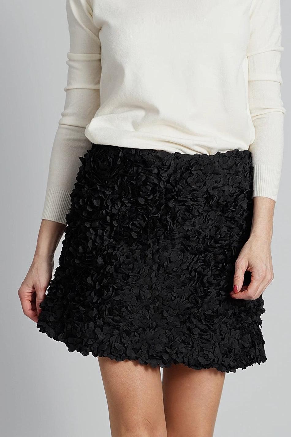 Zwarte rok met bloemeffect-MyEssentials