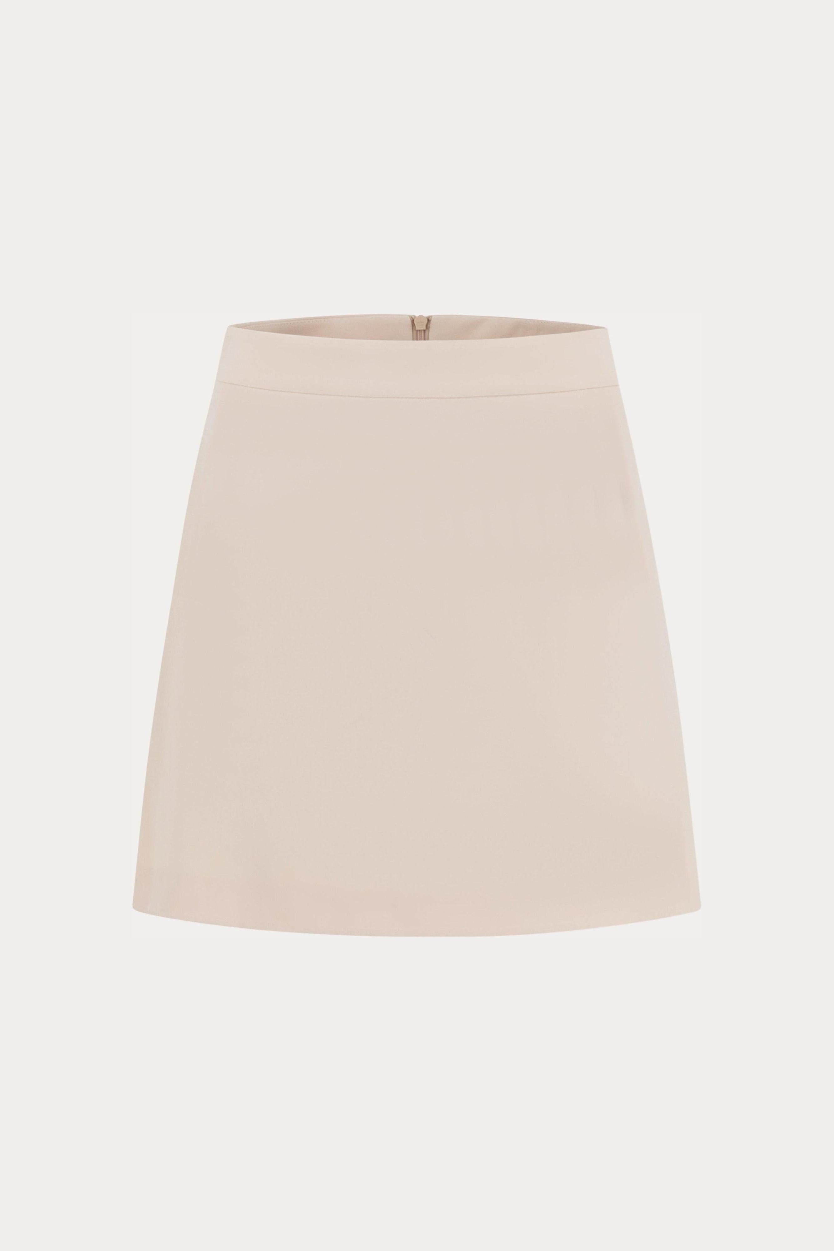 Beige A-lijn rok met gladde afwerking-MyEssentials