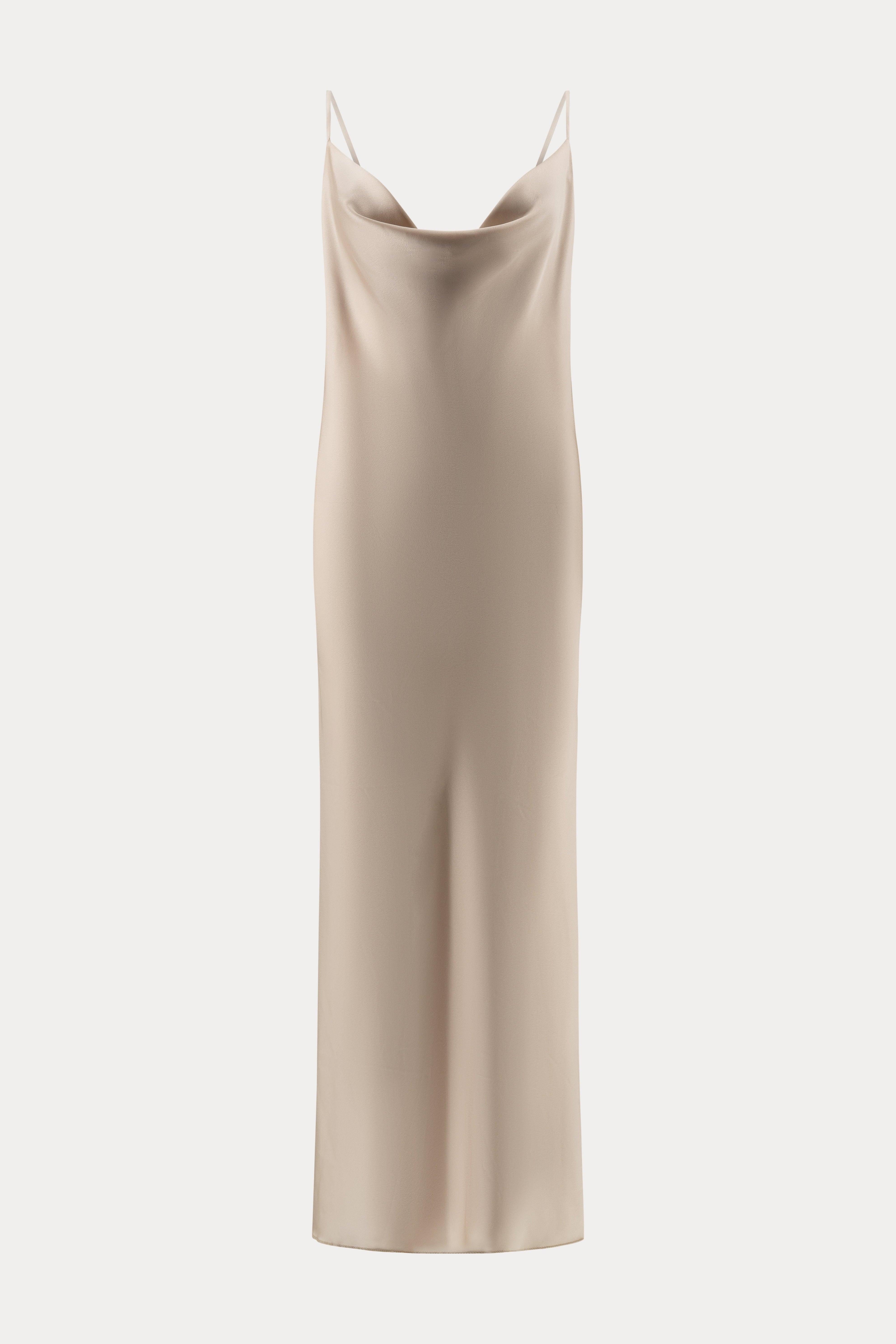 Beige satijnen slipdress-MyEssentials