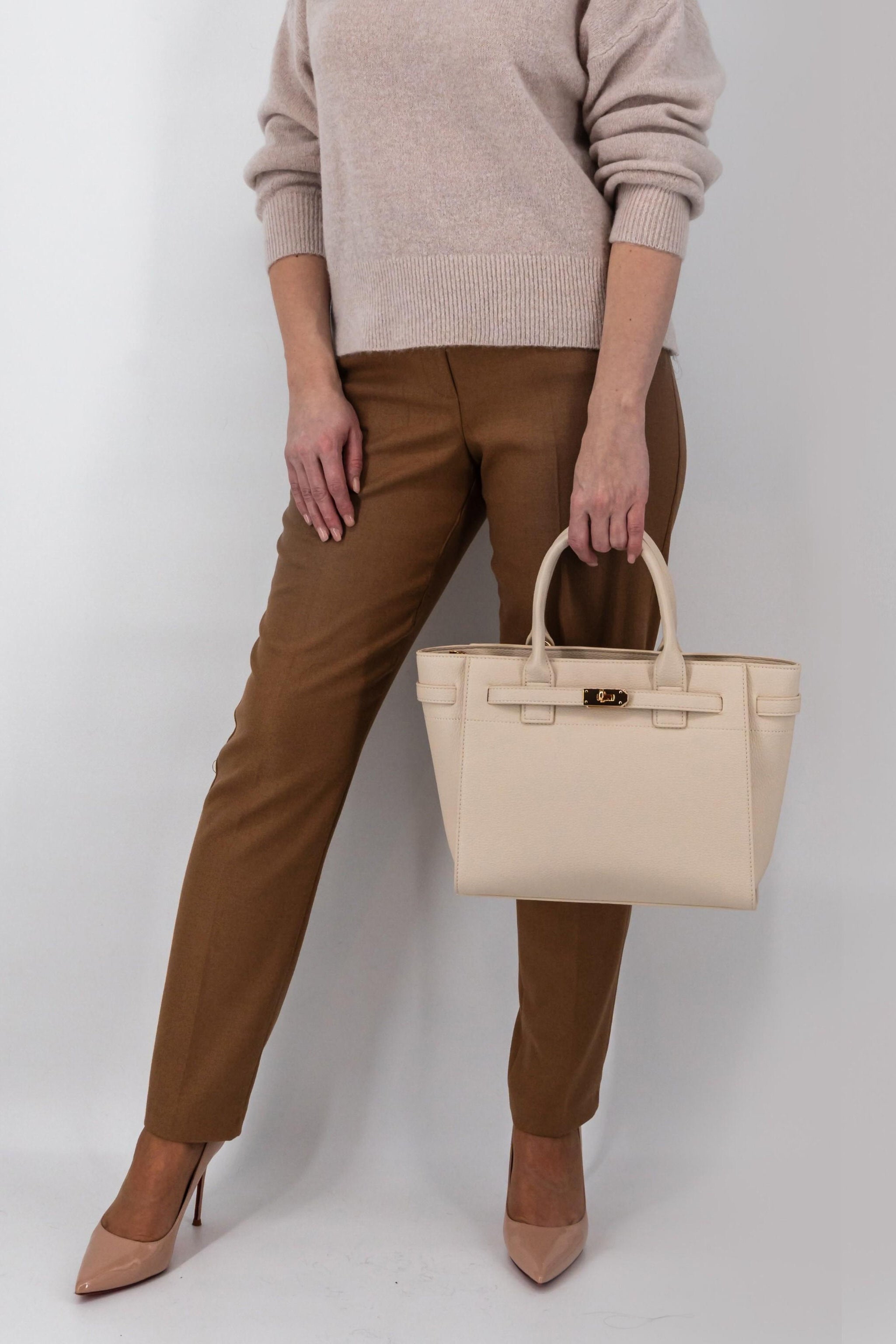 Bruine broek met rechte pijpen-MyEssentials