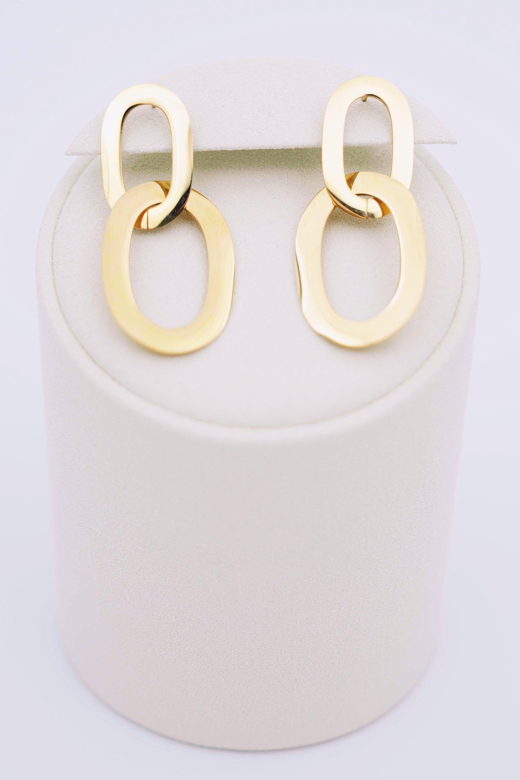 Goudkleurige oorbellen met kettingschakels-MyEssentials