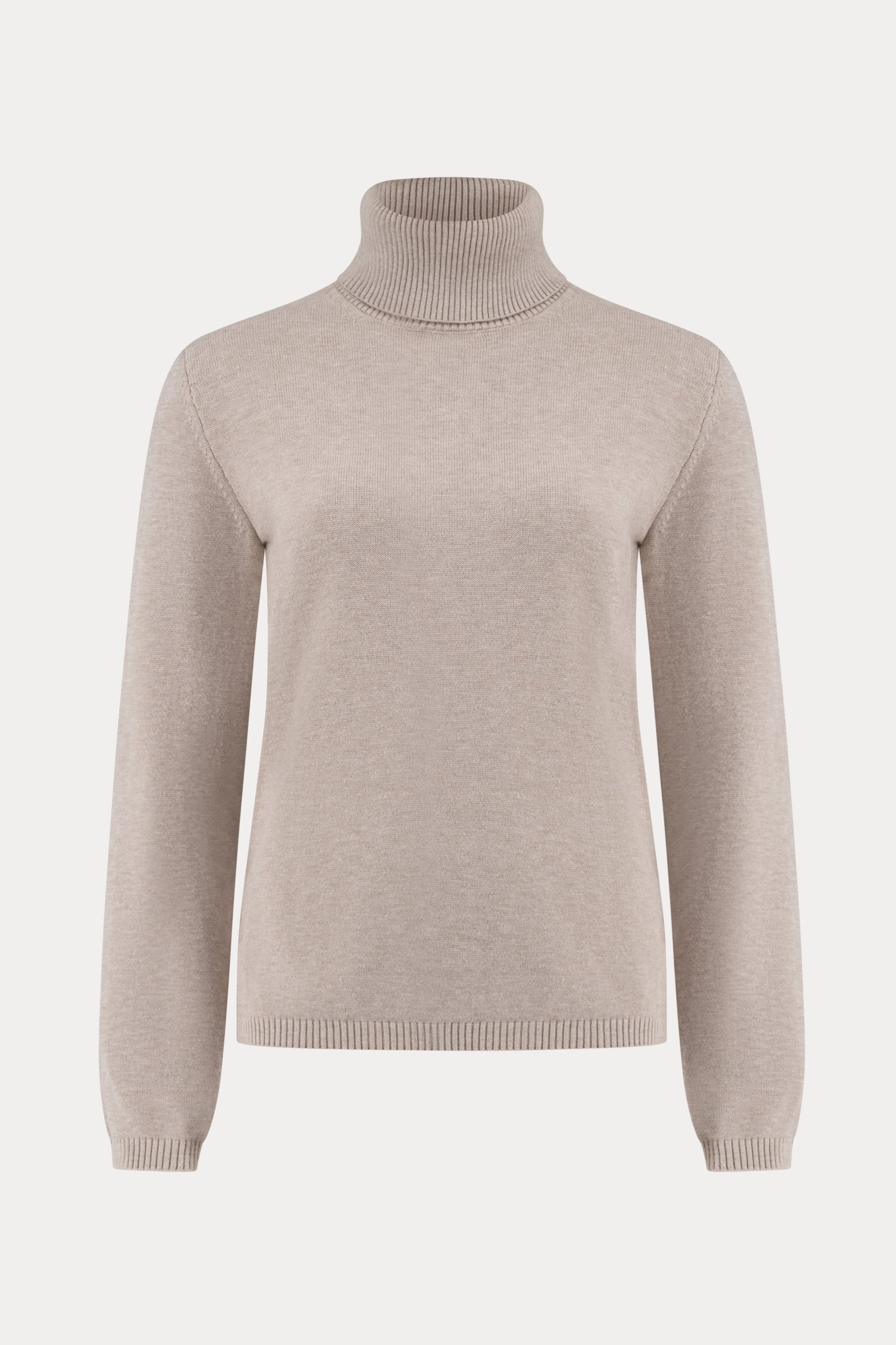Greige viscosemix pullover met rolkraag-MyEssentials