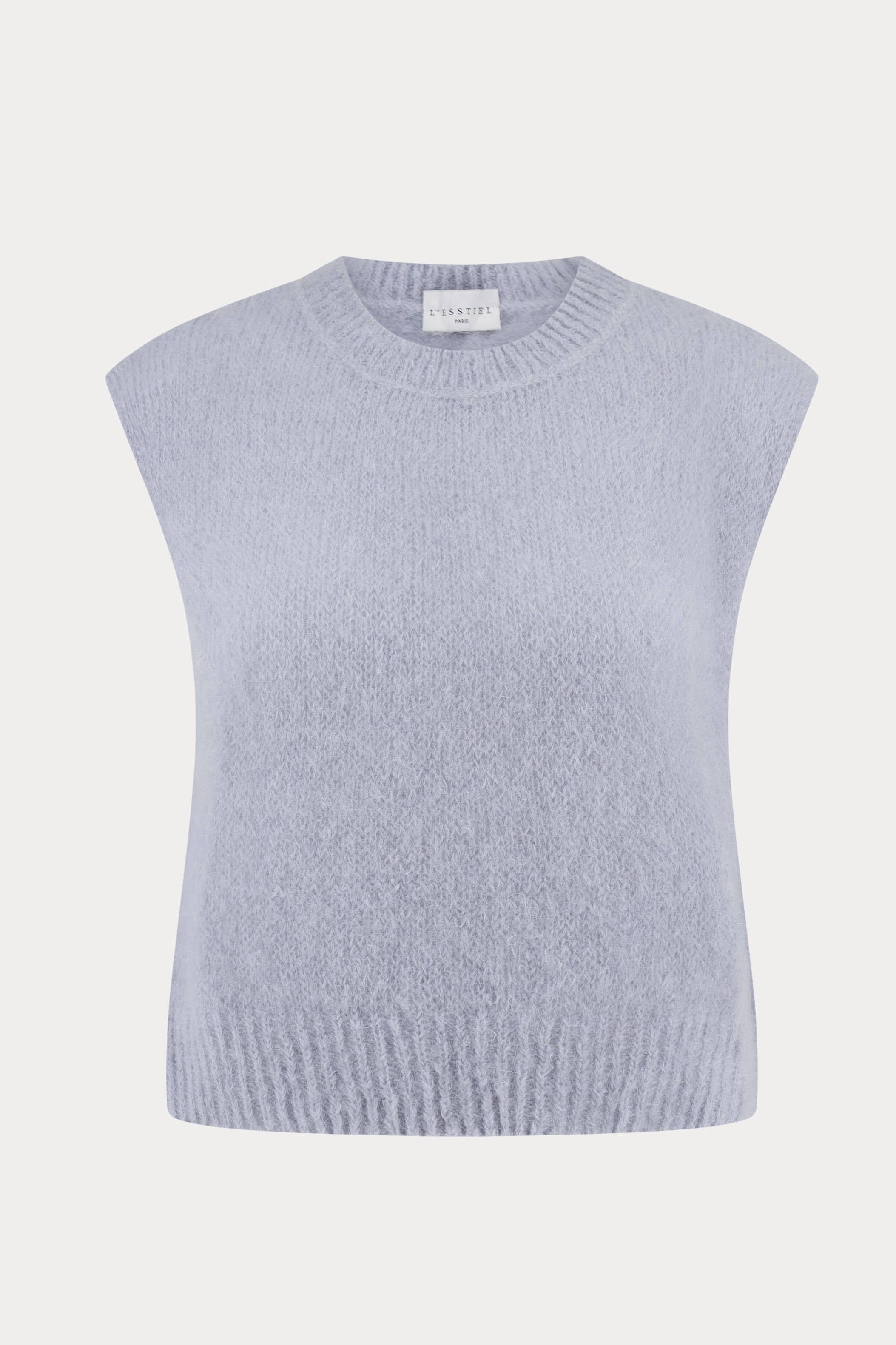Lichtgrijze mohair mouwloze pullover-MyEssentials