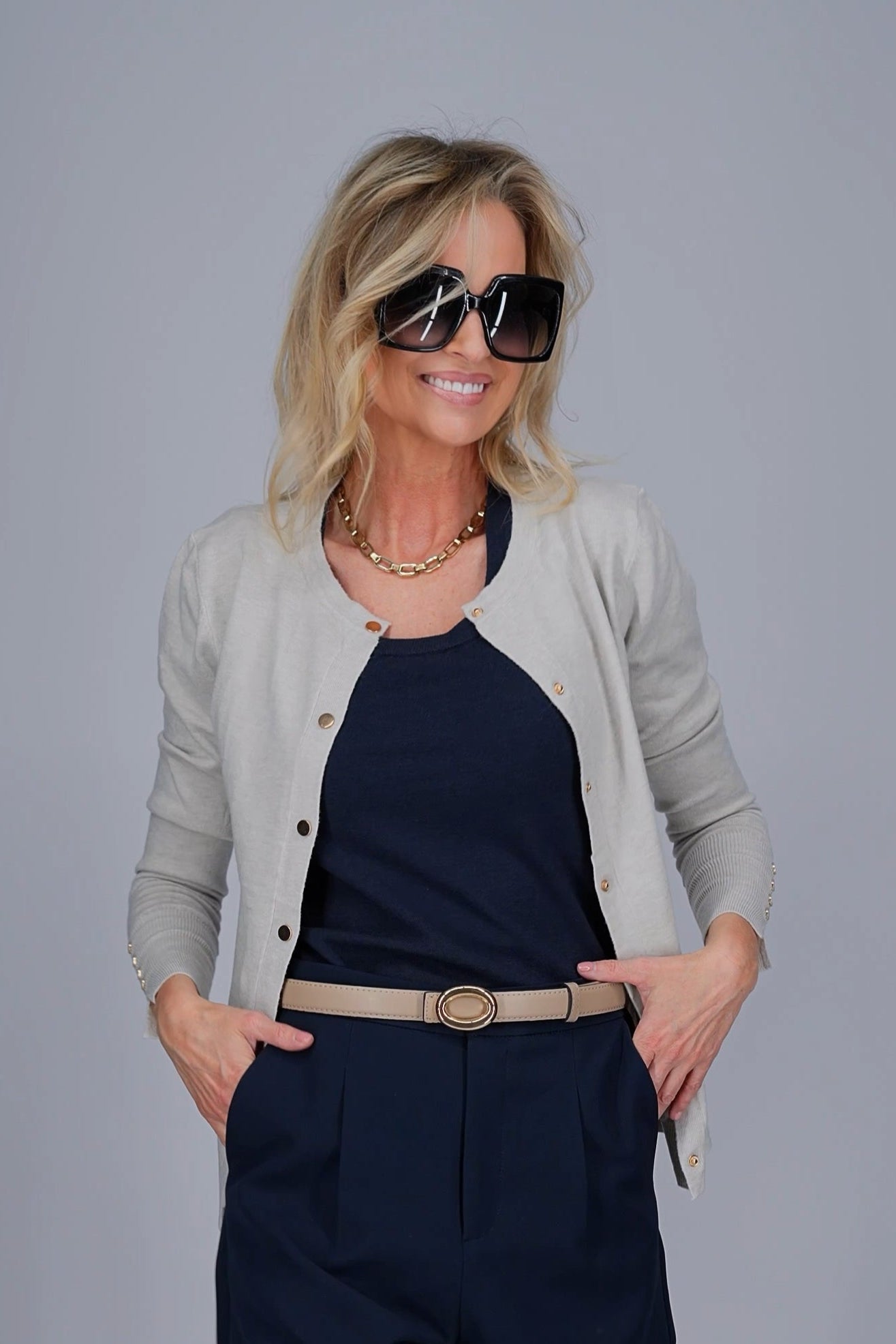 Taupekleurige cardigan-MyEssentials