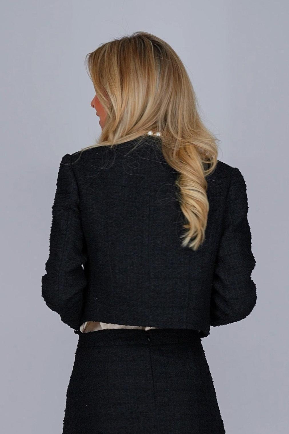 Zwart tweed jasje-MyEssentials